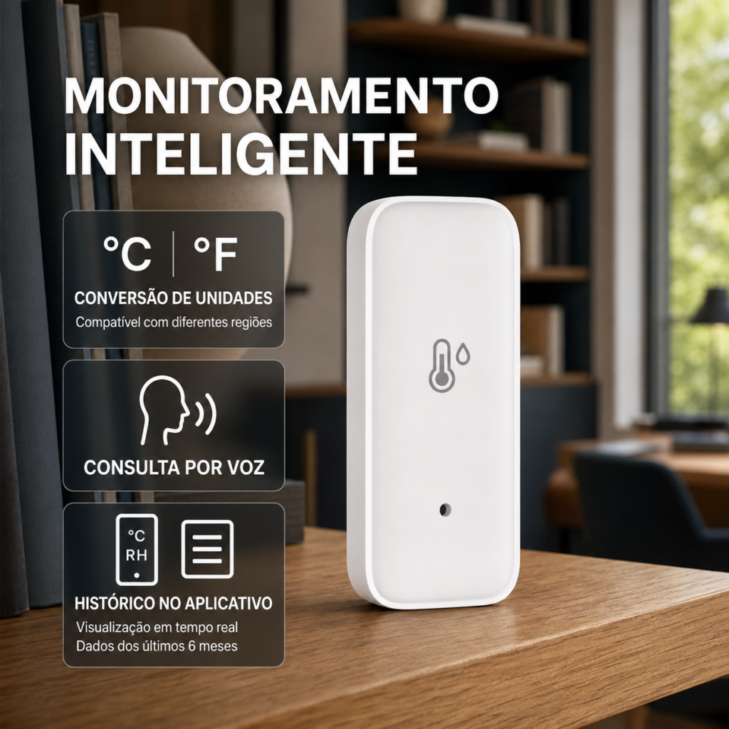 Sensor Inteligente de Temperatura e Umidade – Tuya Smart Life