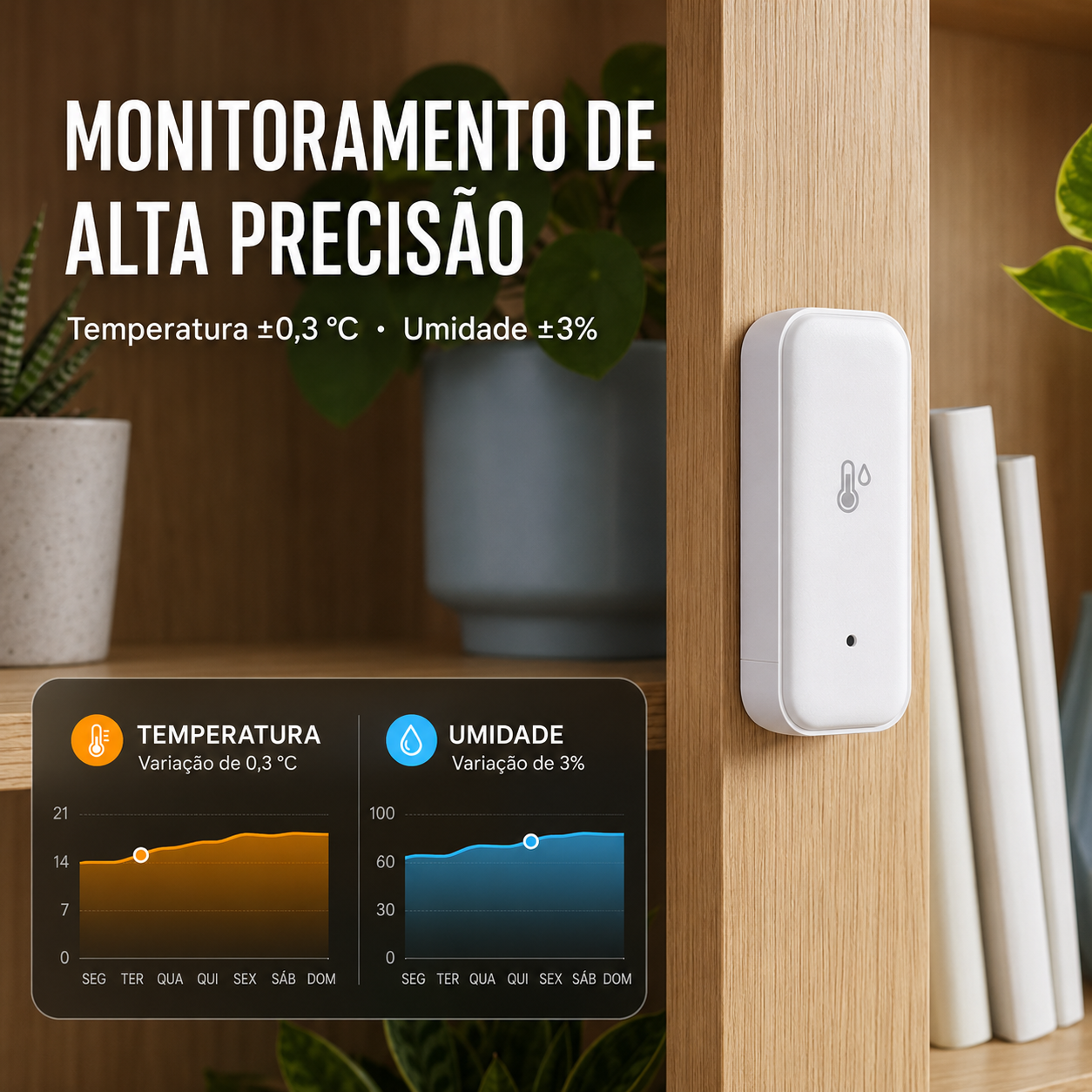 Sensor Inteligente de Temperatura e Umidade – Tuya Smart Life - Imagem 3
